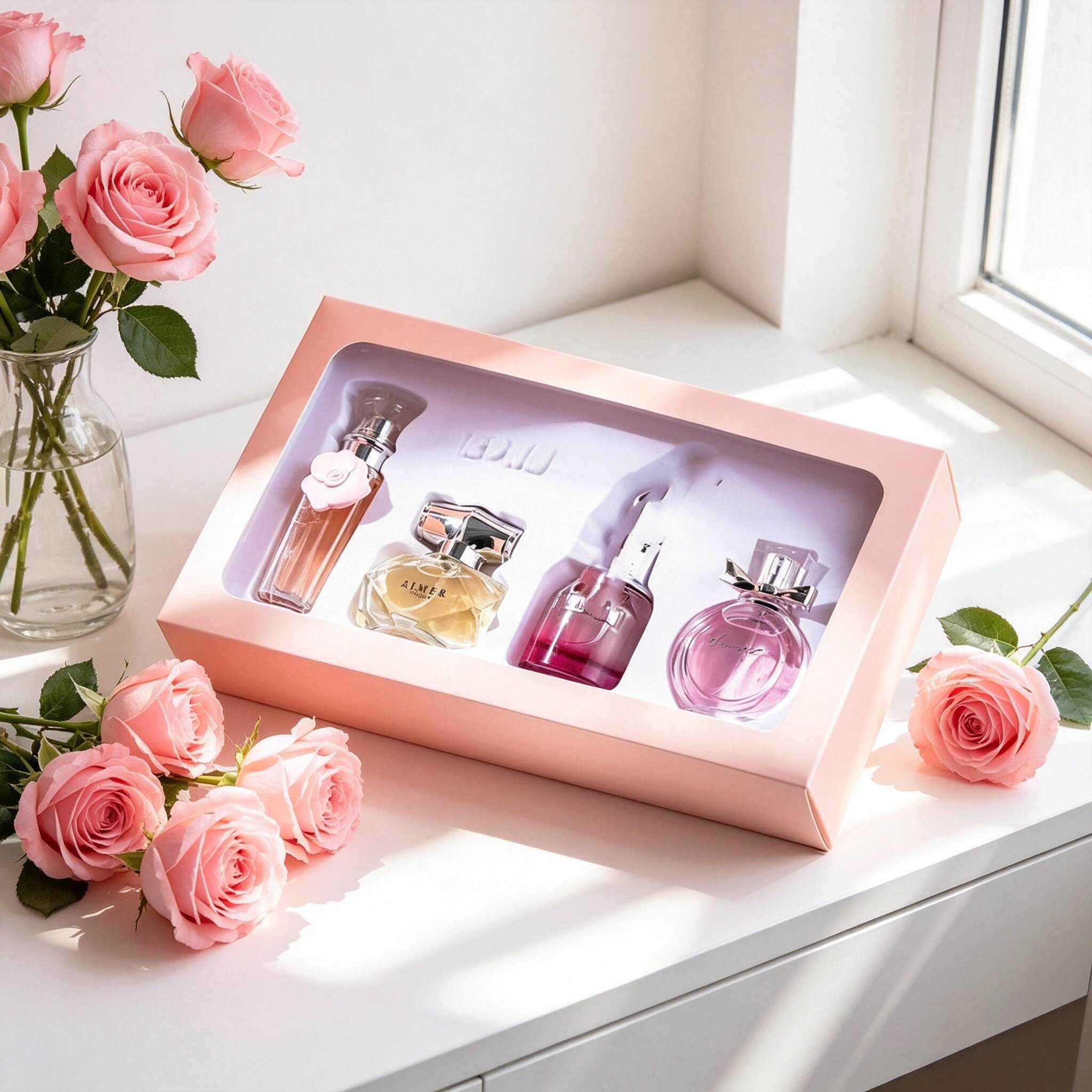4 Bottles Elegant Women Eau de Parfum Gift Set | Multi-Scent Fragrance Kit, Perfect Gift for Her