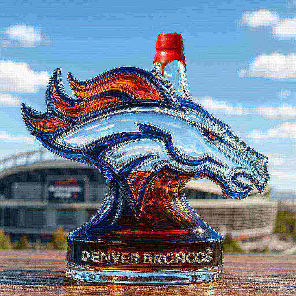 Denver Broncos whiskey bottle