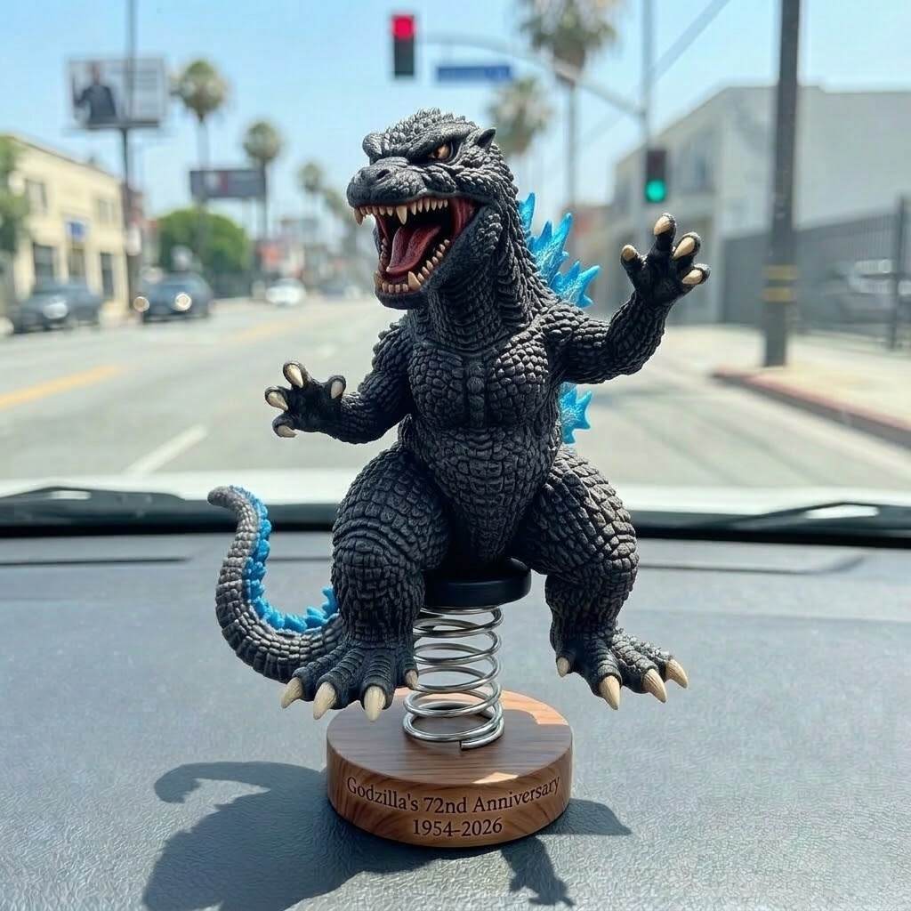 Godzilla 72nd Anniversary Commemorative Bobblehead: Roar Through Your Daily Commute!