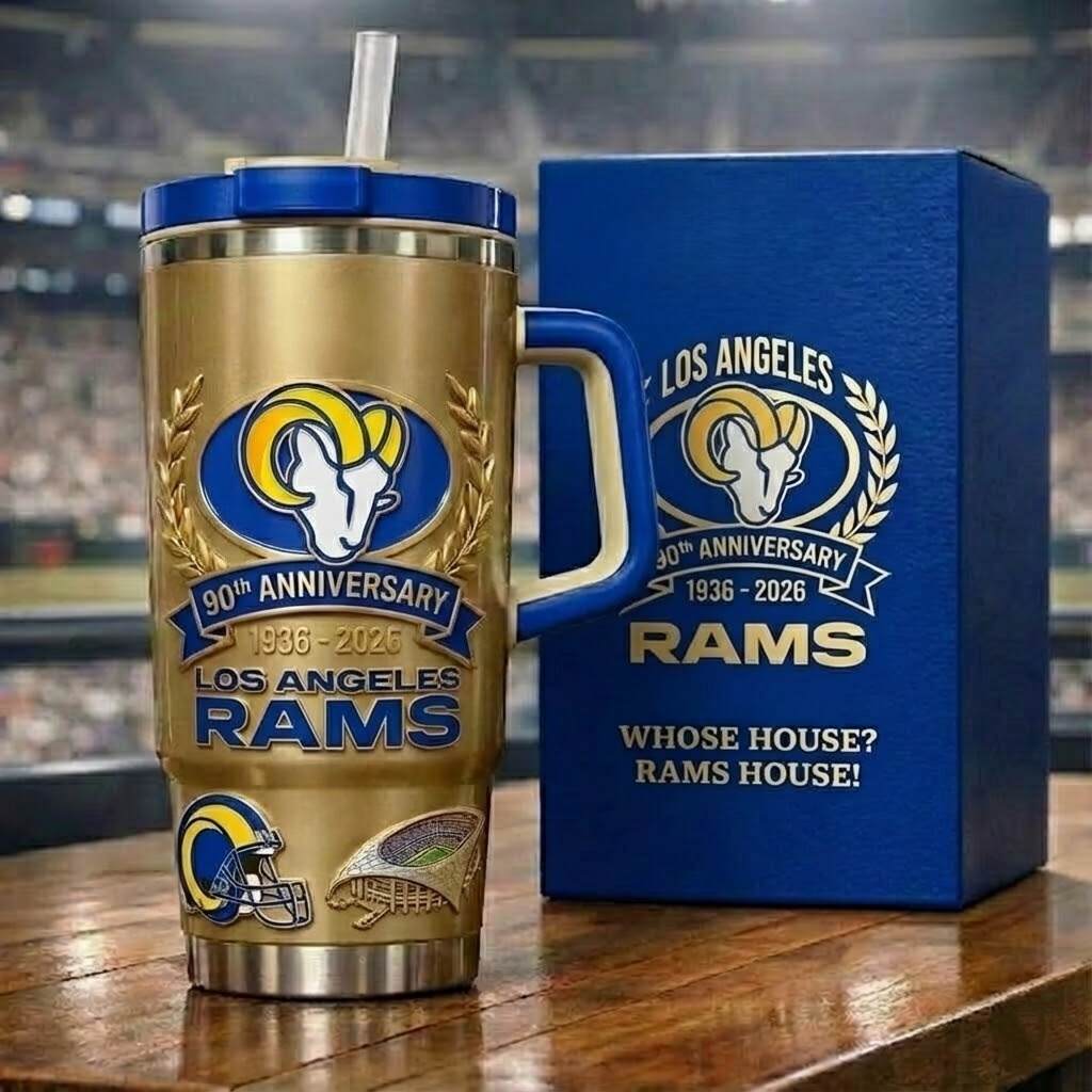 Limited Edition: Los Angeles Rams 90th Anniversary Gold Tumbler (1936-2026)