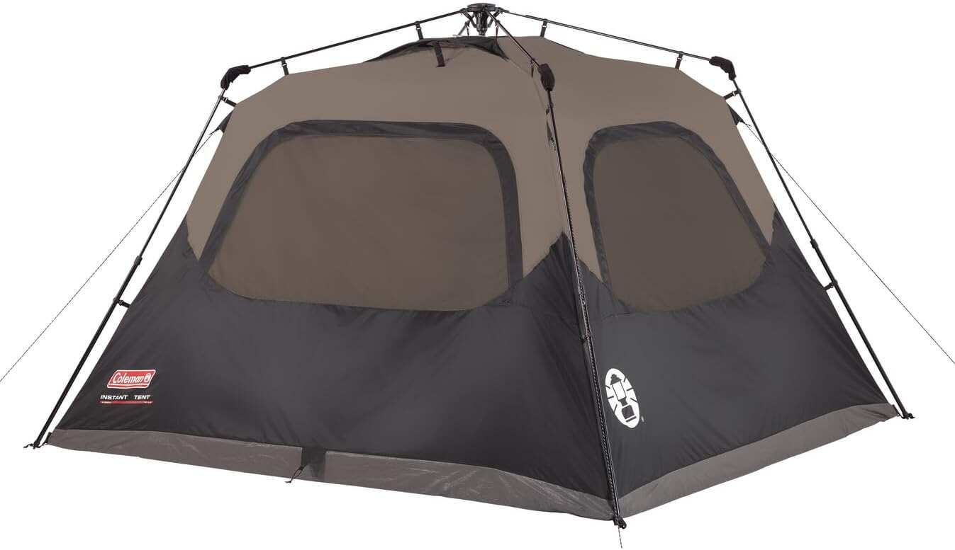 Coleman Camping Tent with Instant Setup, 4/6/8/10 Person Weatherproof Tent with WeatherTec Technology, Double-Thick Fabric, and Included Carry Bag, Sets Up in 60 Seconds