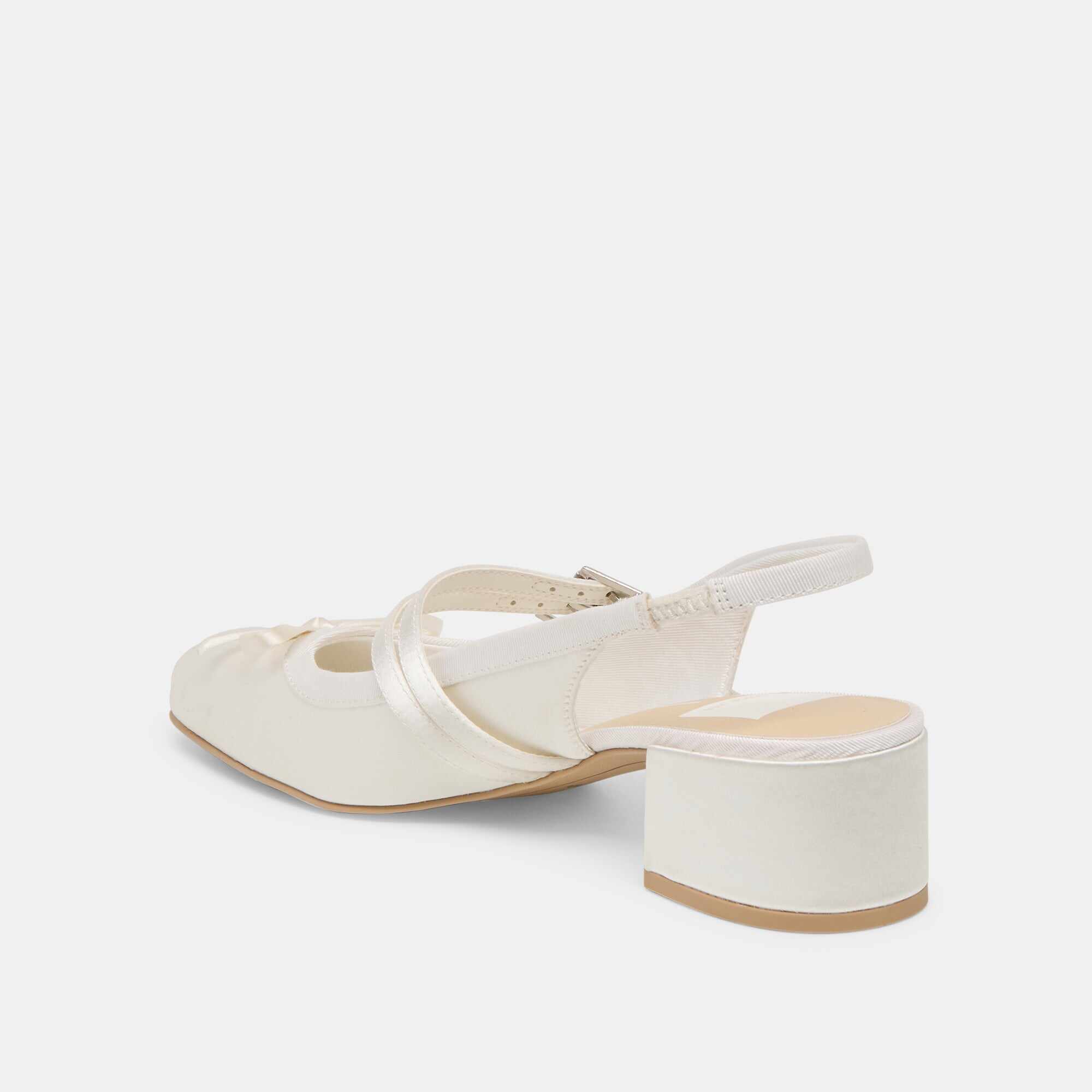 LORIS HEELS TRUE WHITE SATIN