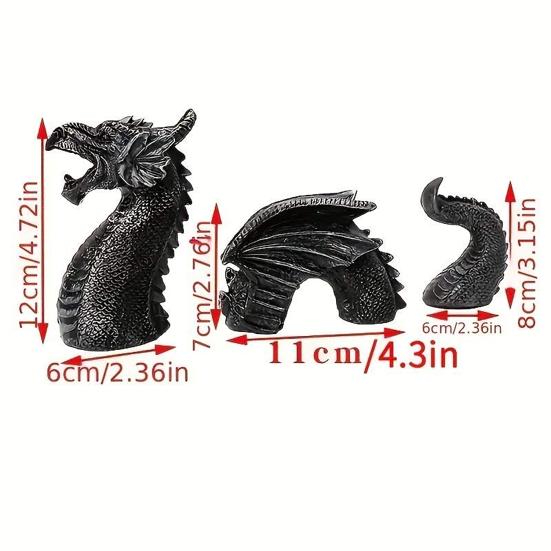 1pc Squatting Sitting Dragon Sculpture, Resin Dragon Statue, Figurine For Outdoor Garden Lawn Backyard Pool Decor