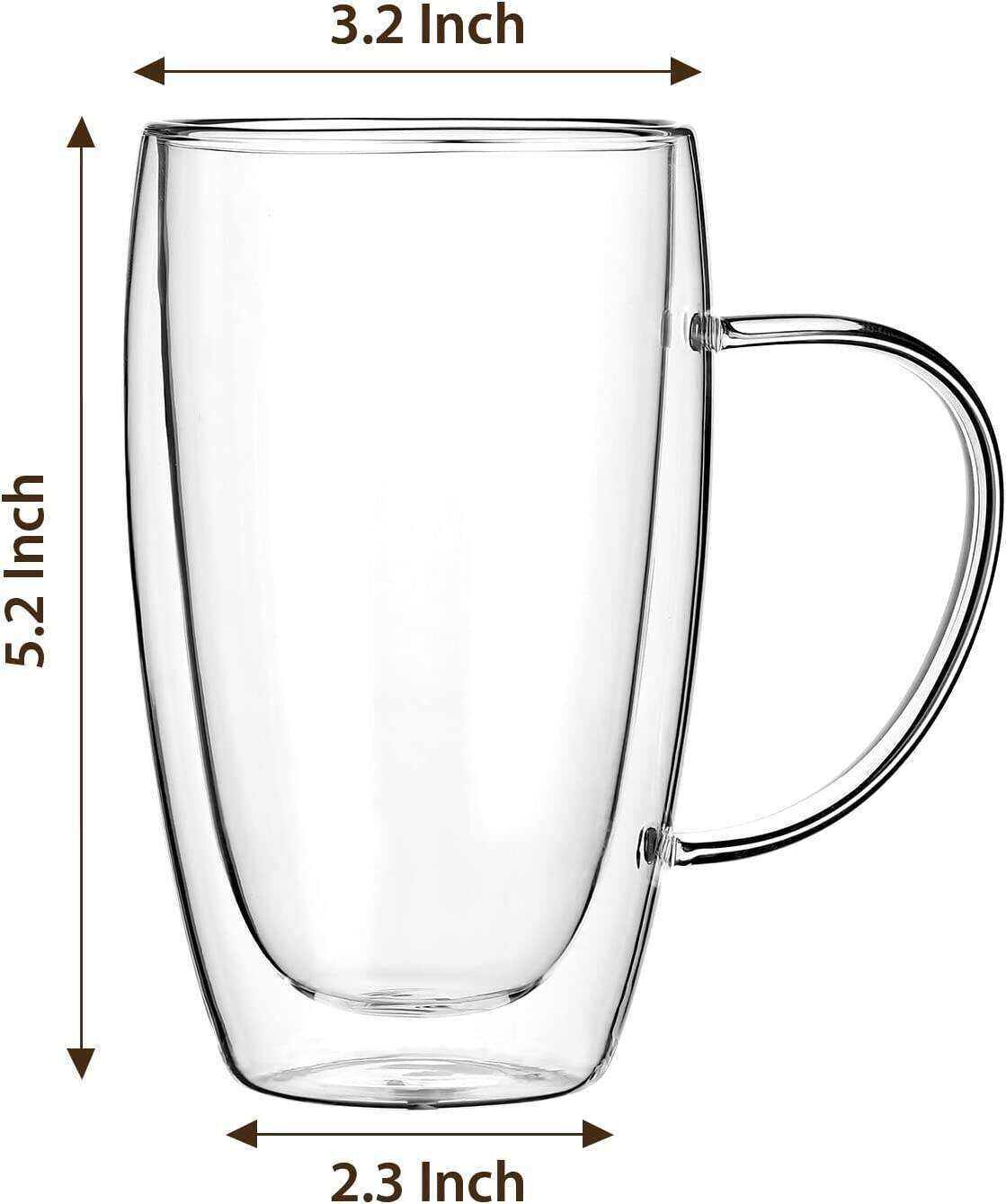 Espresso Cups With Handle,Espresso Shot Glasses,Clear Expresso Coffee Cups,Double Wall Insulated Espresso Mugs,Microwave Dishwasher Safe,Suit for Espresso Machine