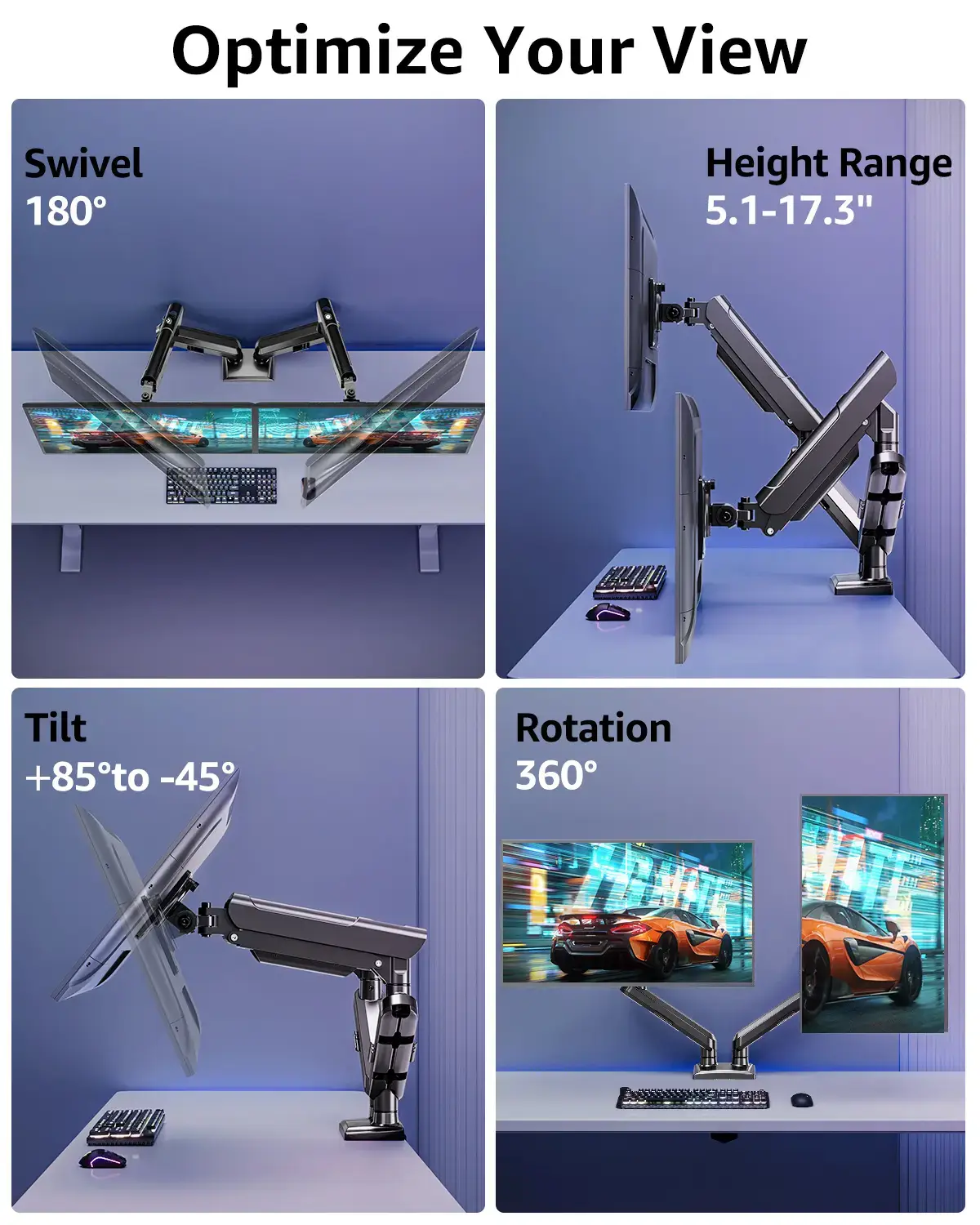 Dual Monitor Stand 13-32