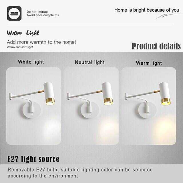 Indoor LED Swing Arm Lights Indoor Wall Lights Living Room Office Aluminium Alloy Wall Light IP44 AC 110V AC 220V 5 W