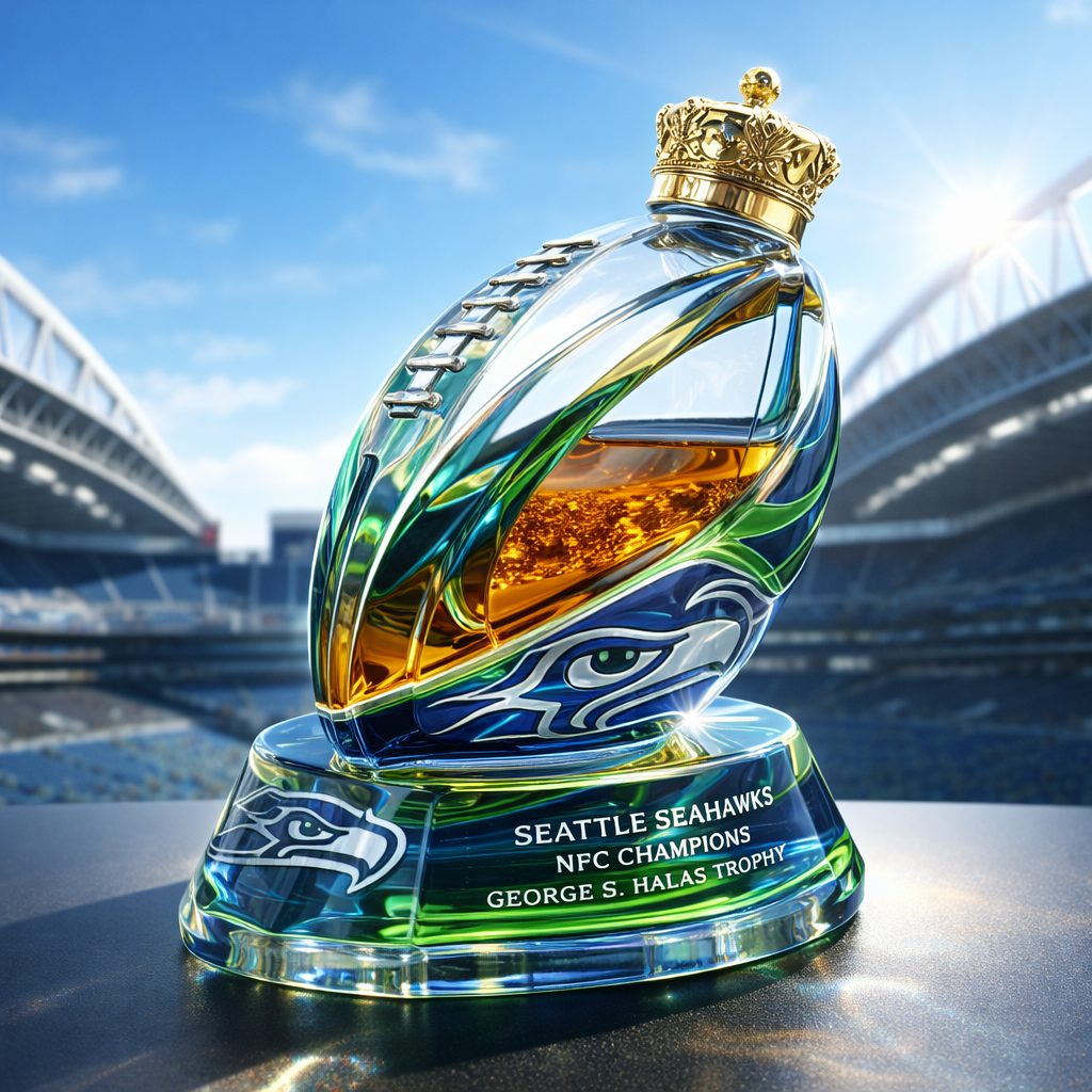 Seattle Seahawks NFC Champions Commemorative Whiskey Bottle