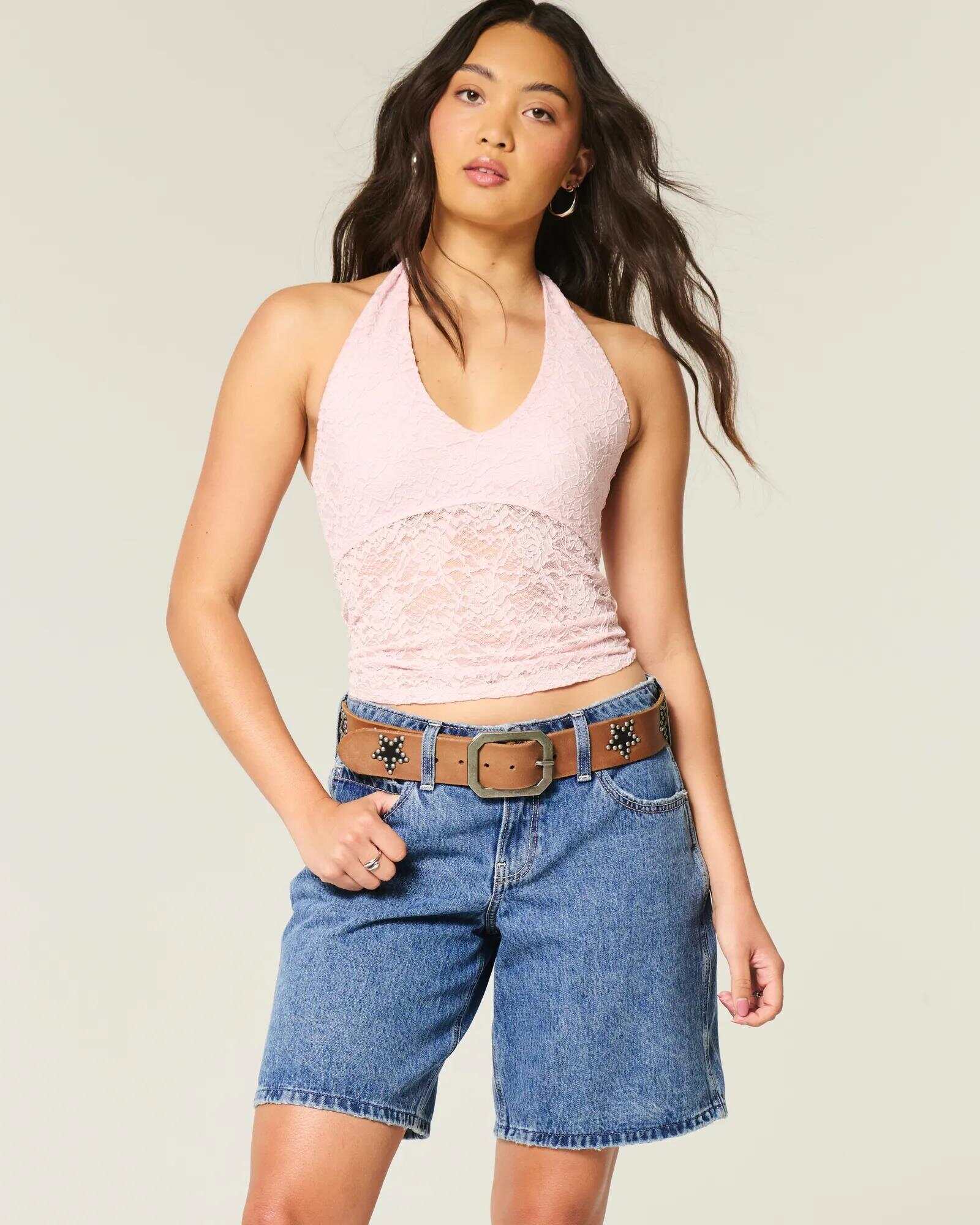 Curvy Low-Rise Washed Black Baggy Jort