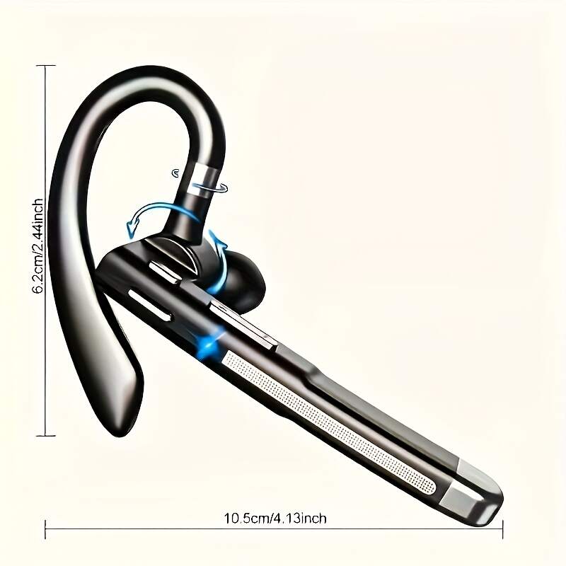 120-Hour Wireless Single-Ear Business Earbud | HD Noise-Cancelling Microphone, 500mAh Battery, Comfortable Fit, Compatible With All Smartphones