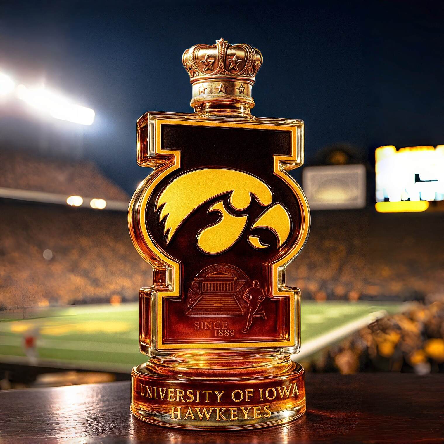 University of Iowa Hawkeyes · Tribute Whiskey Bottle
