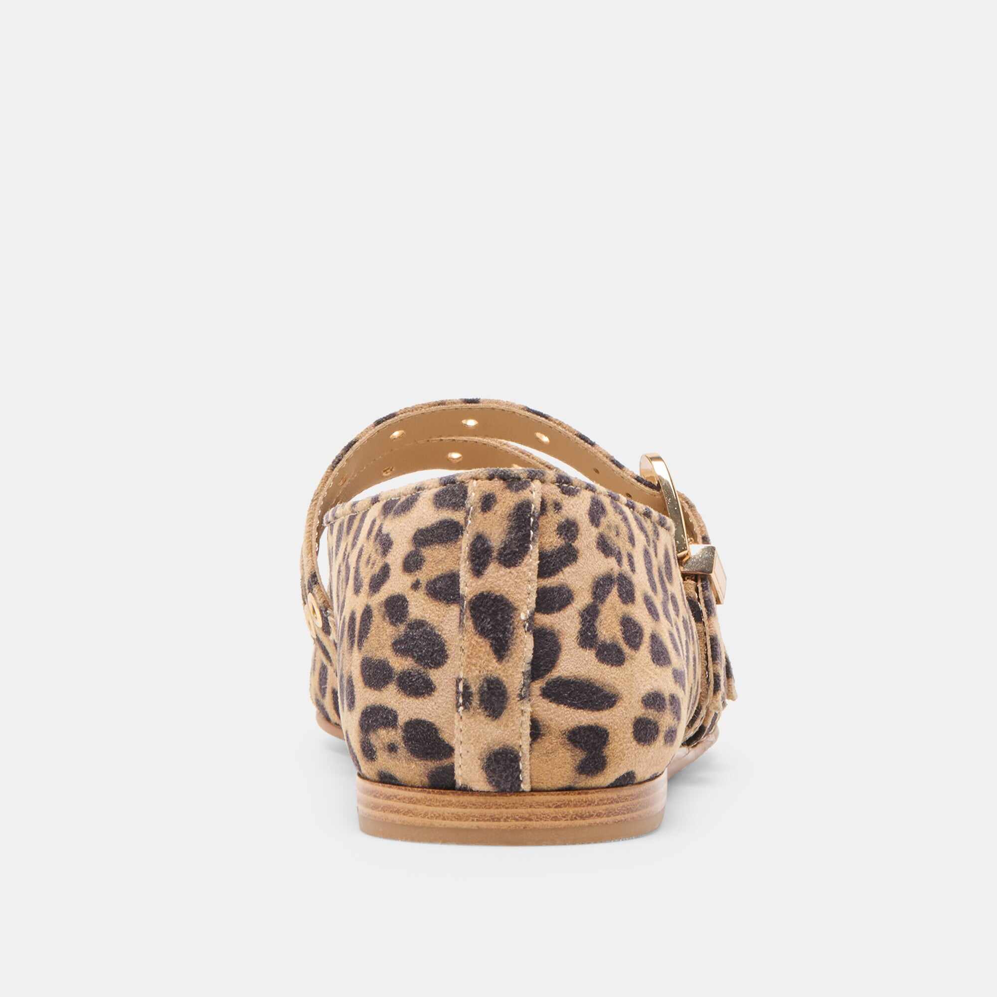 BAYLEE GROMMET BALLET FLATS DK LEOPARD PRINTED SUEDE