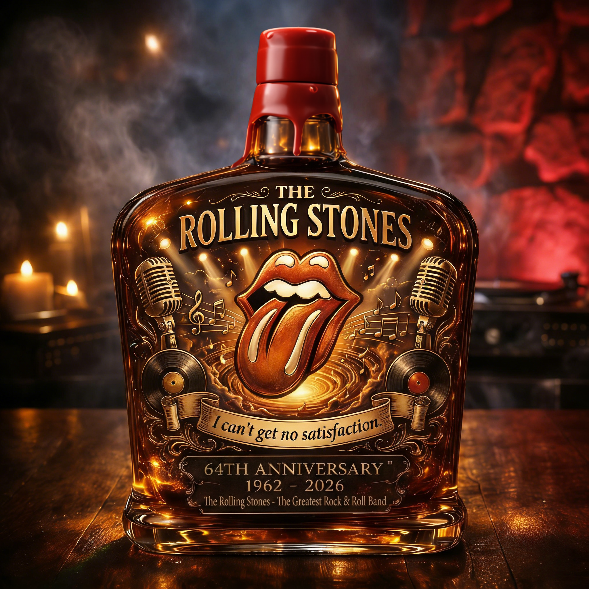 The Rolling Stones 64 th Anniversary Whiskey Bottle