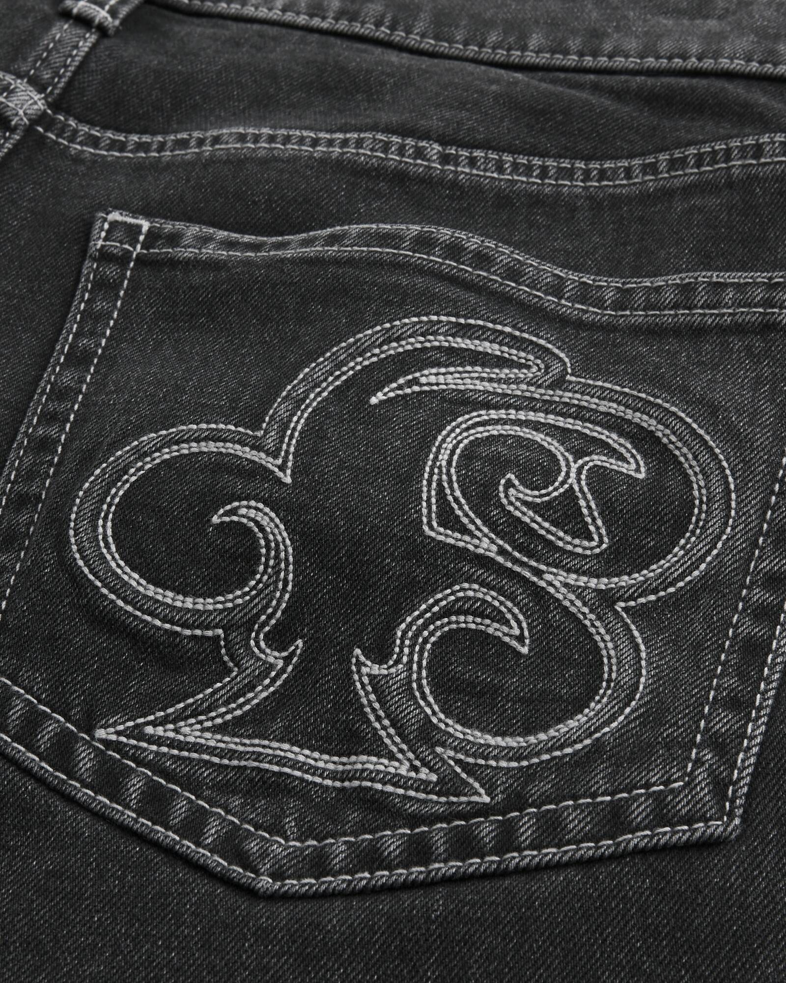 Railroad Stripe Baggy Painter Jeans