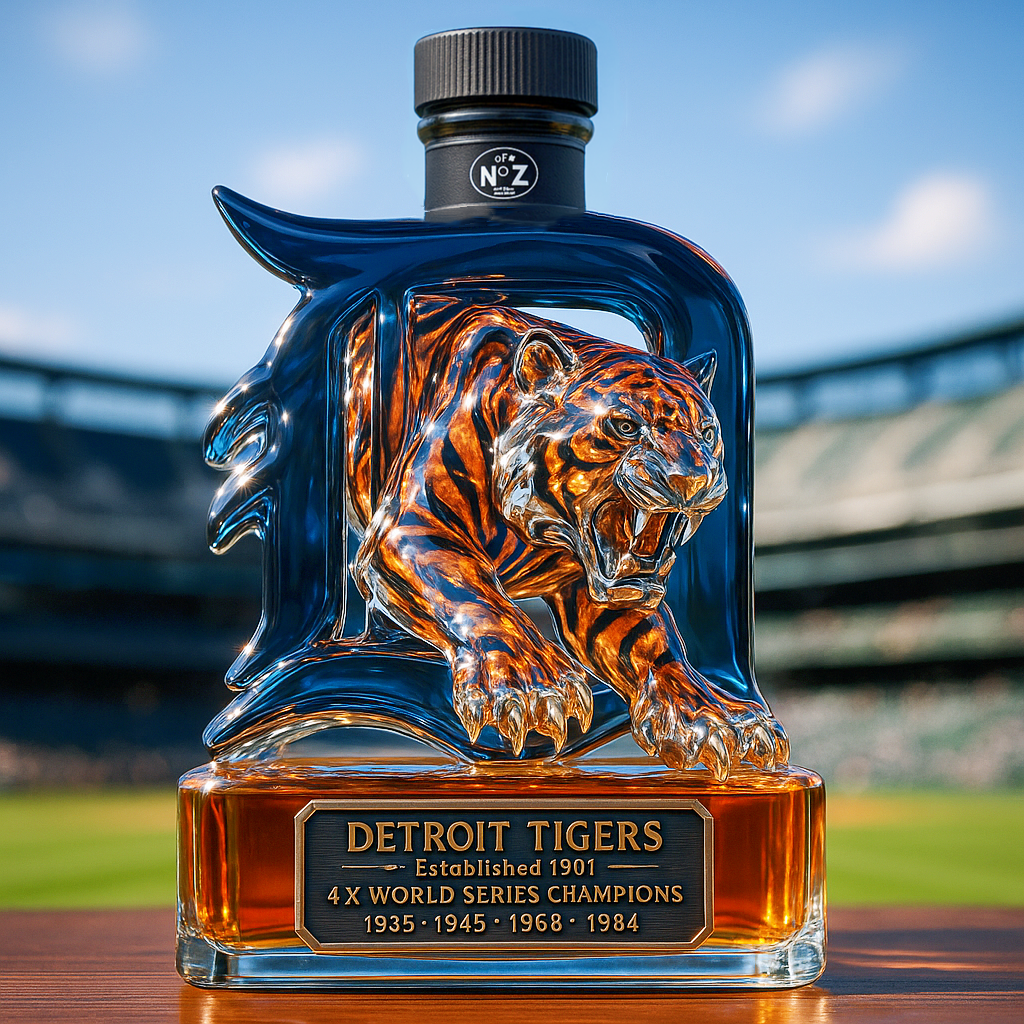 复制Detroit Tigers Whiskey Bottle