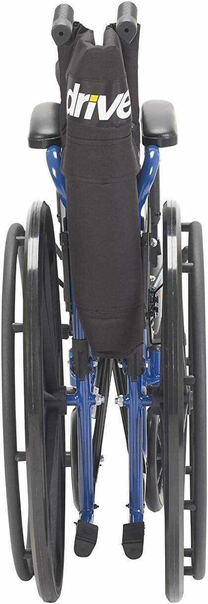 Drive Medical BLS18FBD-ELR Blue Streak Lightweight Wheelchair with Swing-Away Elevating Leg Rests and Flip-Back Arms