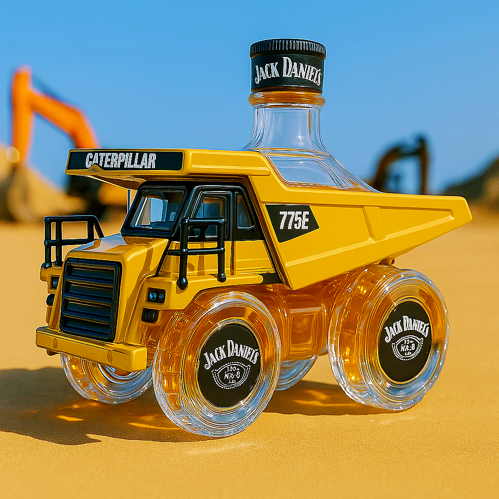 Caterpillar Dump Truck Whiskey Bottle