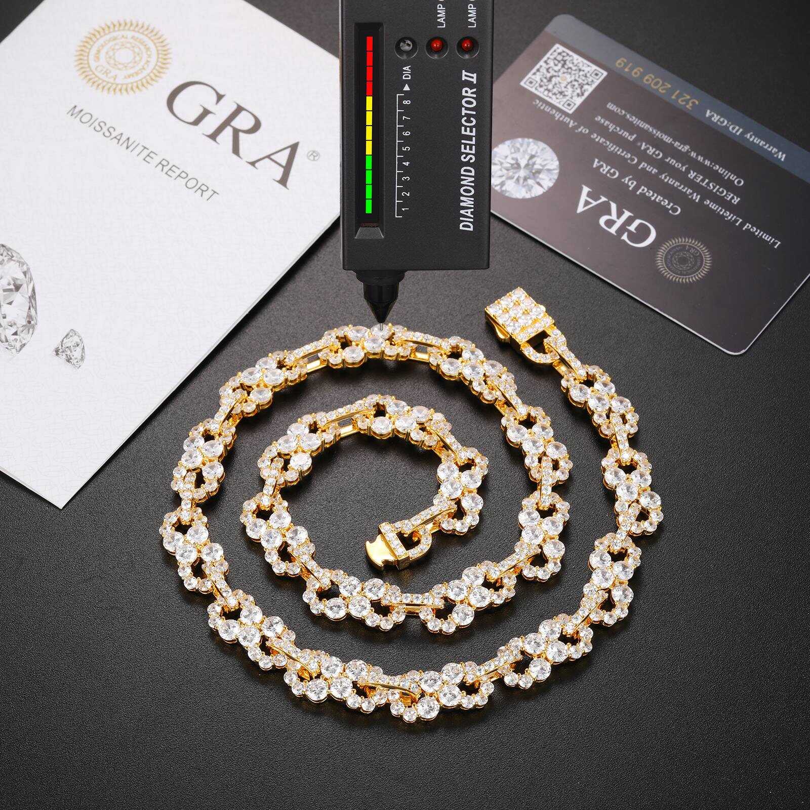 10mm S925 1 Row Moissanite Infinity Cuban Link Chain