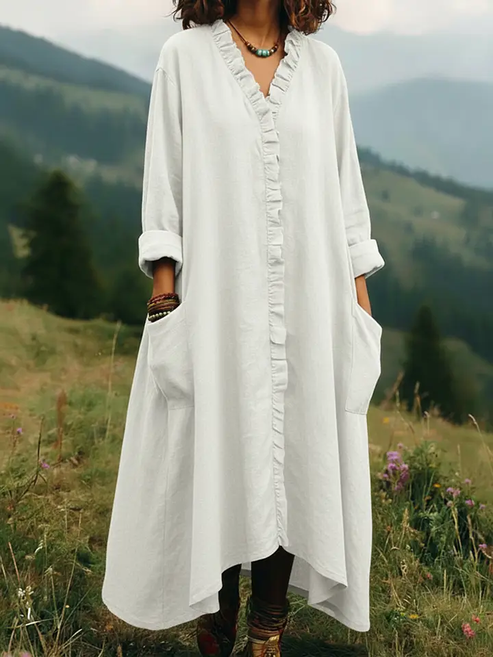 🔥Summer Arrivals🌟Vintage Lace V-neck Irregular Hem Dress