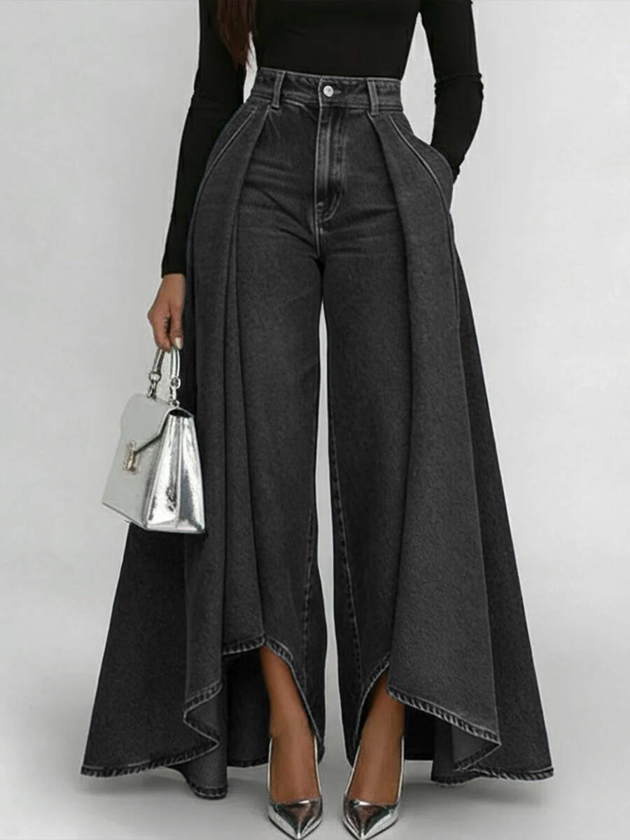 🔥Summer Arrivals🌟Women's High-waisted Casual Loose-fitting Wide-leg Jeans