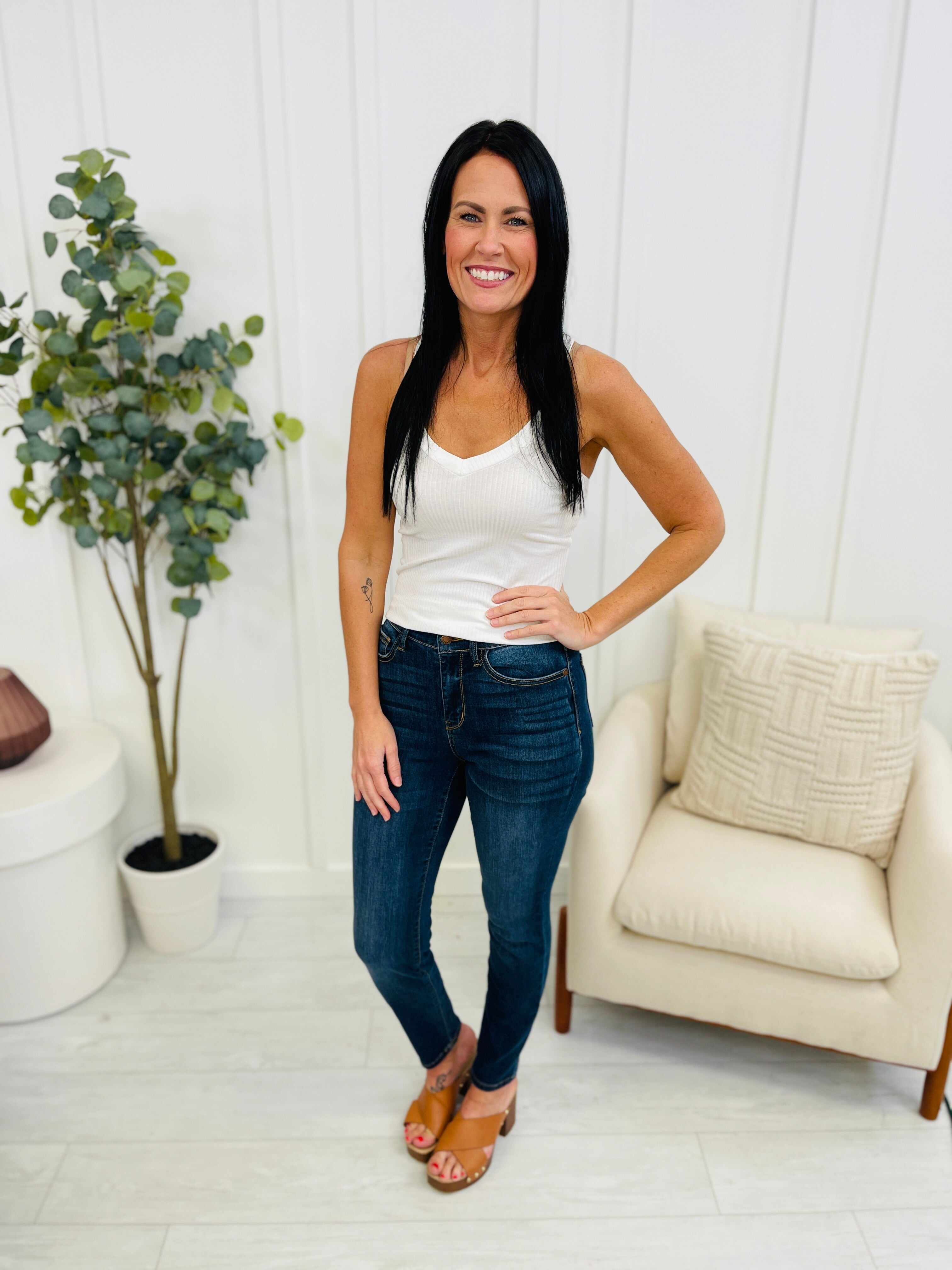 Reg/Curvy Blessed and NonDistressed Relaxed Fit Jeans