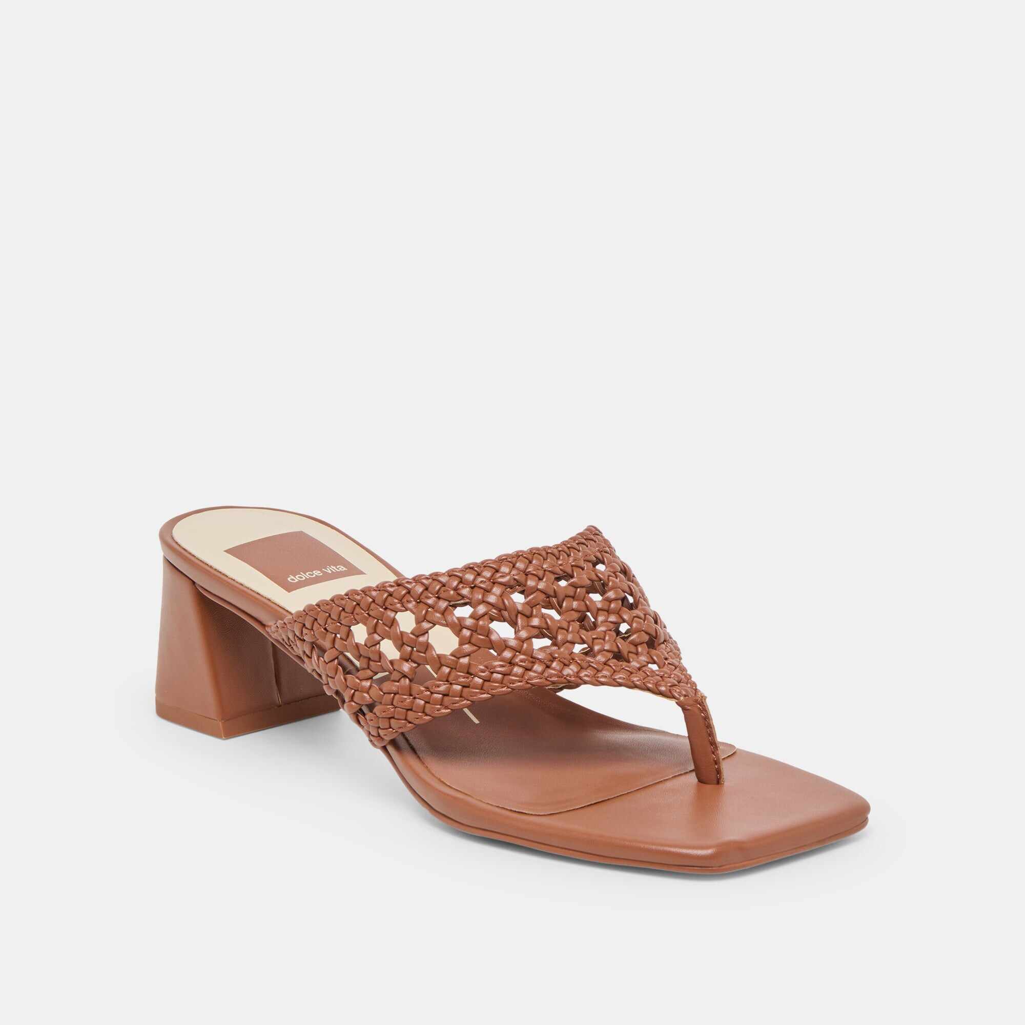 BARLO HEELS COGNAC WOVEN STELLA