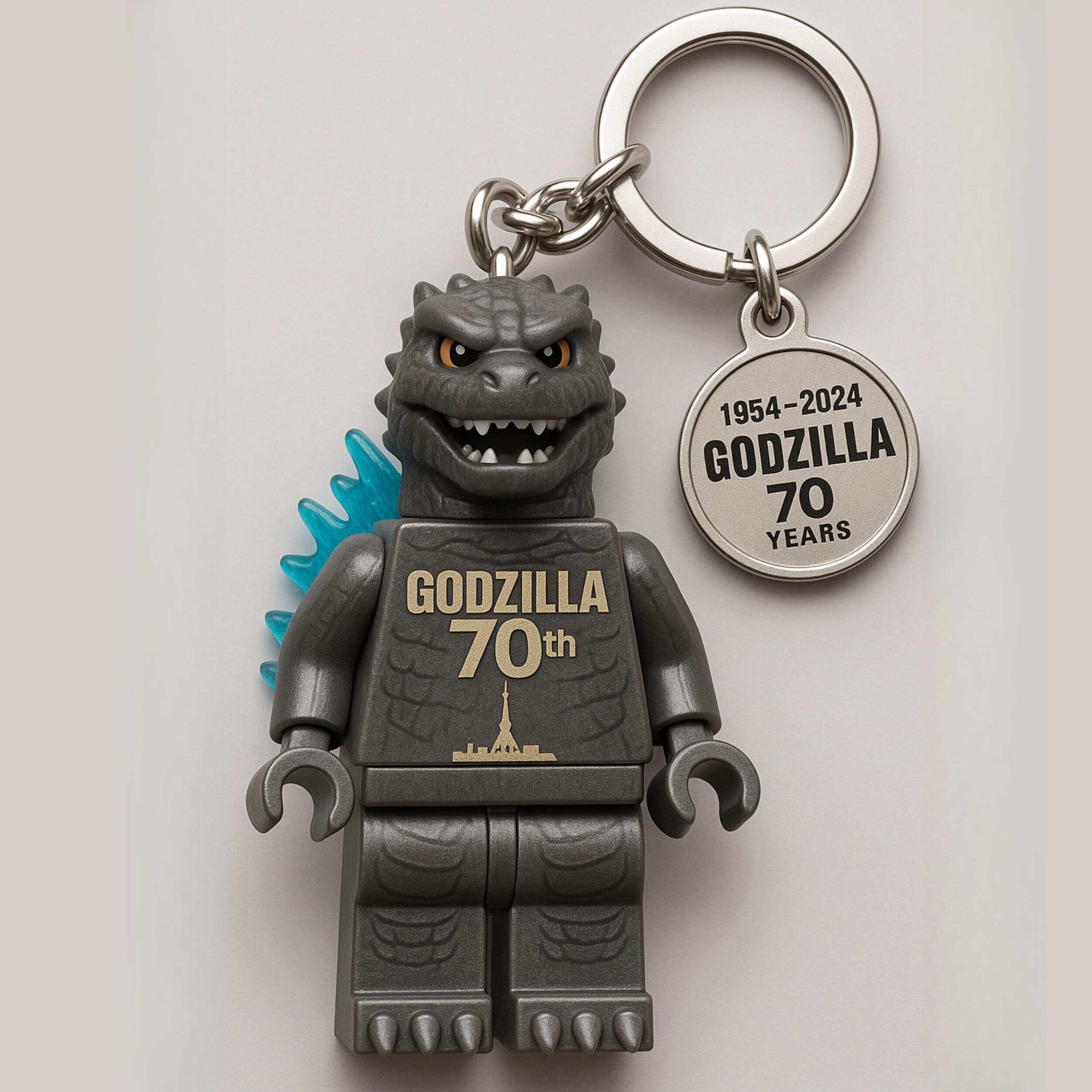 Godzilla 70th Anniversary Block Figure Keychain