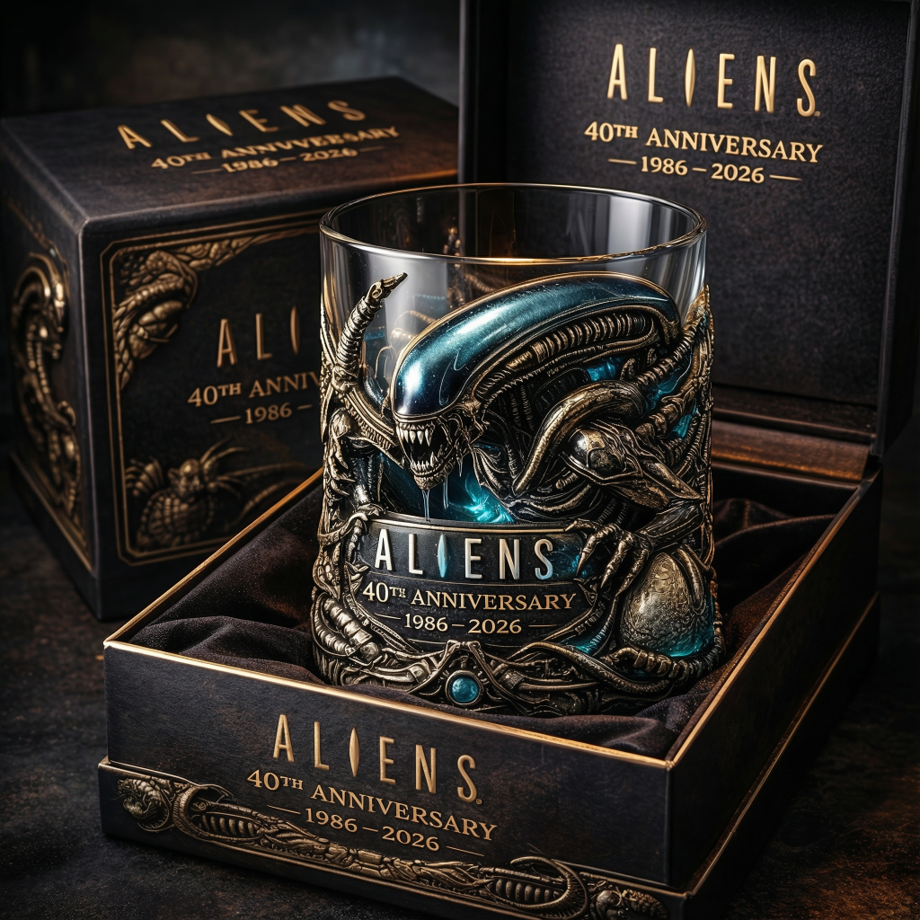 Aliens 40th anniversary Commemorative Glass