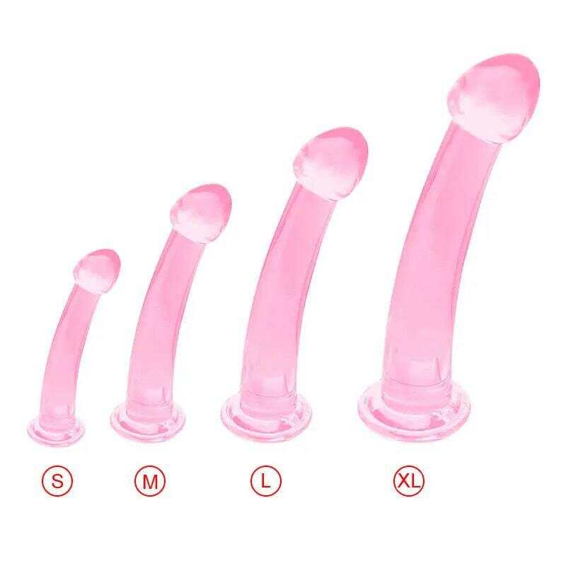Soft Jelly Dildo with Suction Cup – Crystal Masturbator for Women and Men