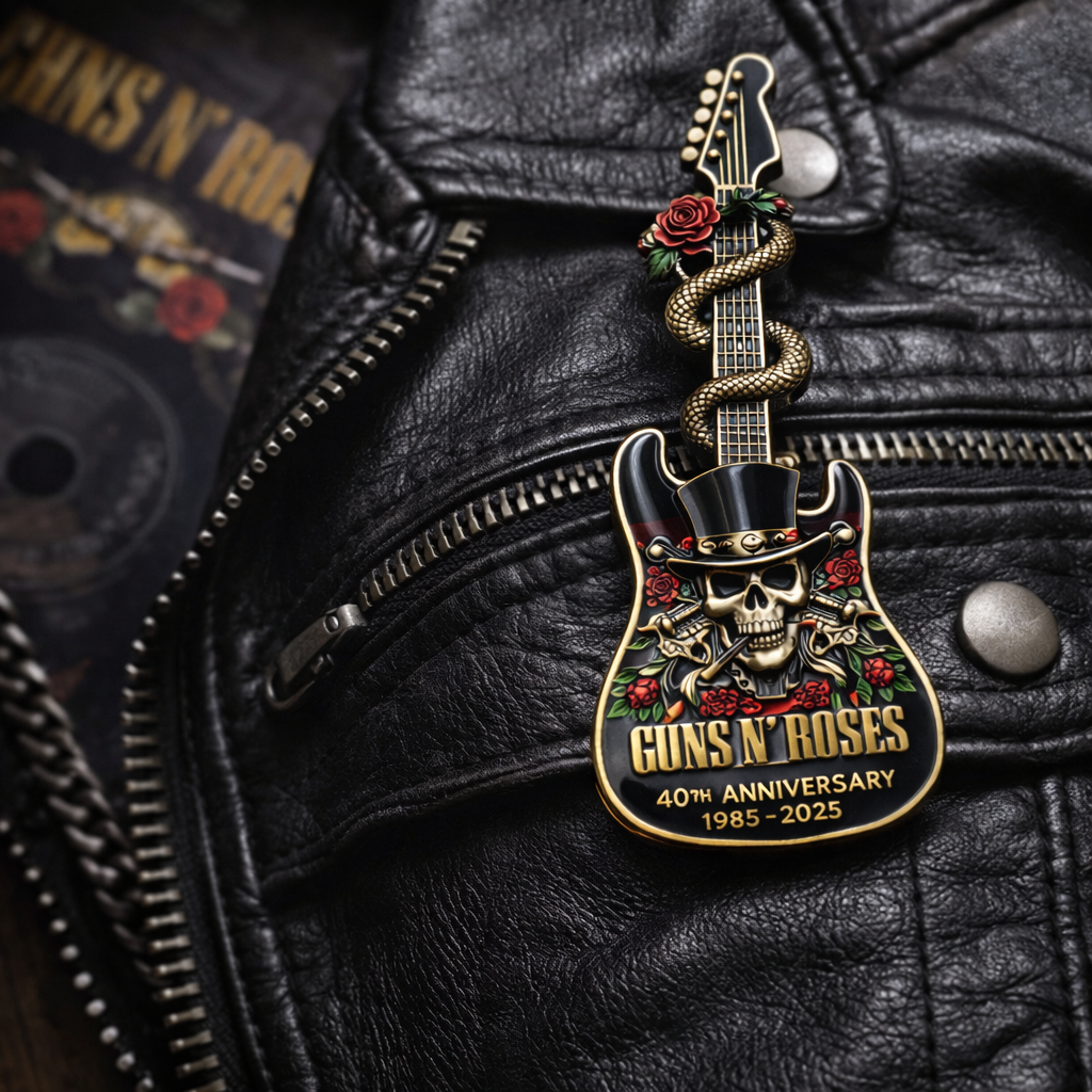 Guns N’ Roses – 40th Anniversary Geepin Resonator Guitar Pin
