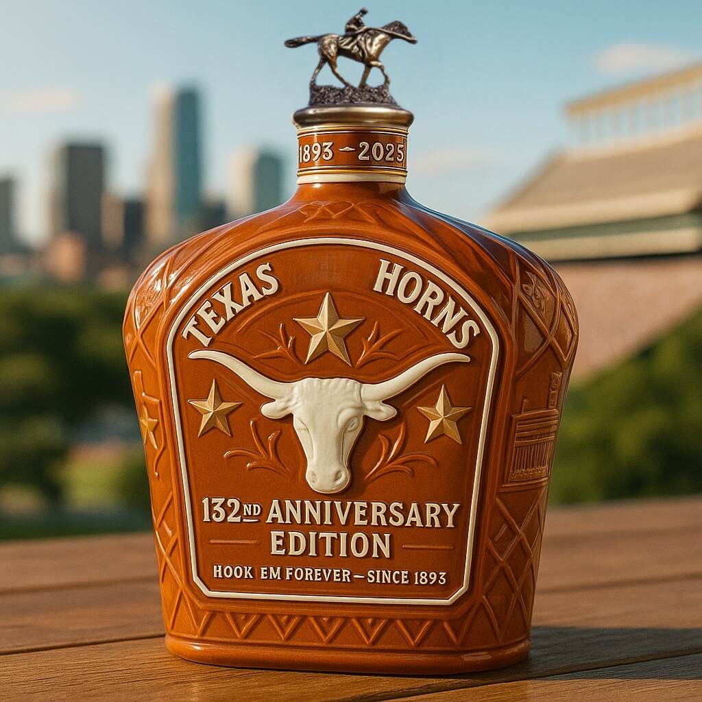 UT Longhorns 132nd Anniversary Whiskey Bottle