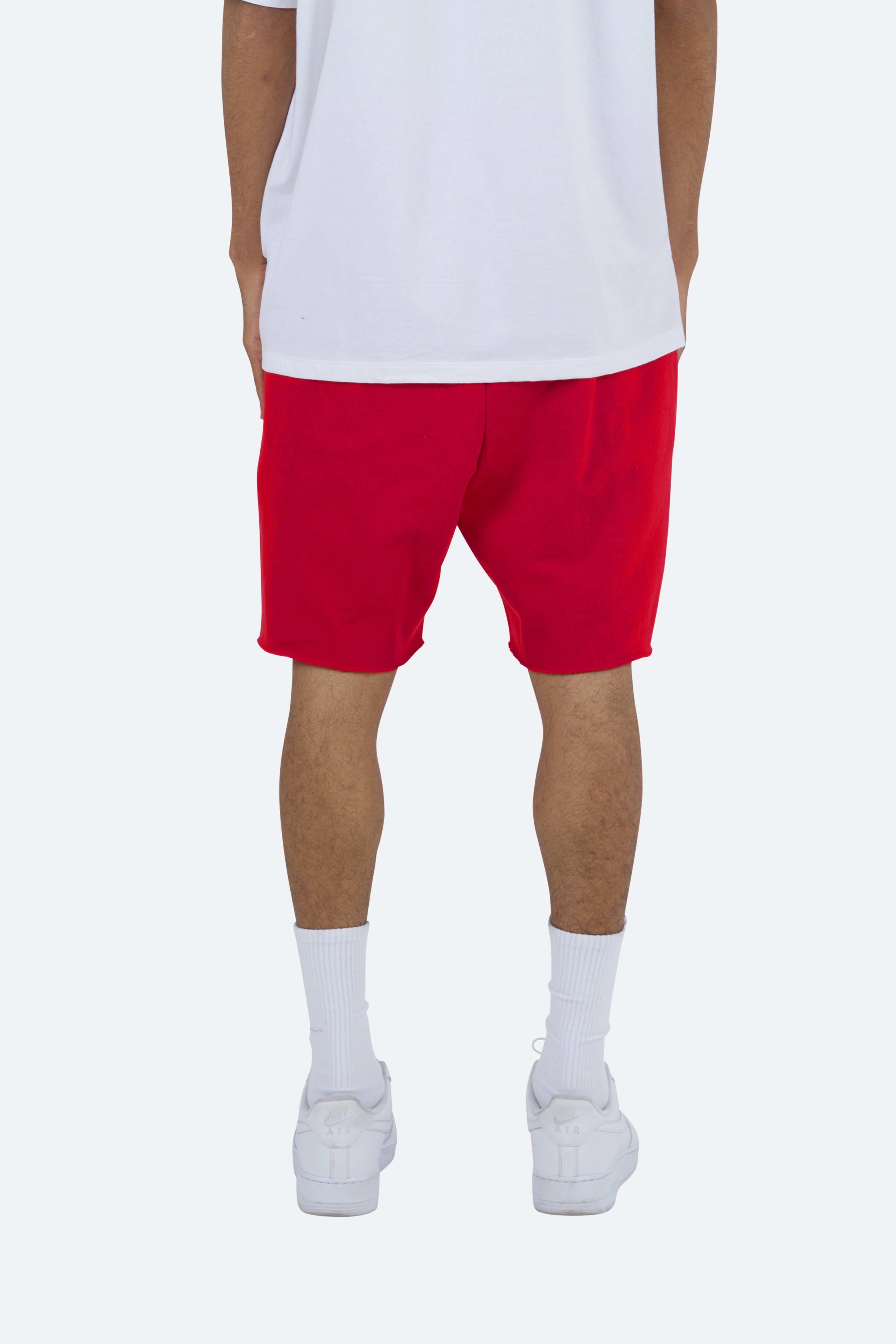 Raw Edge Sweatshorts - Red