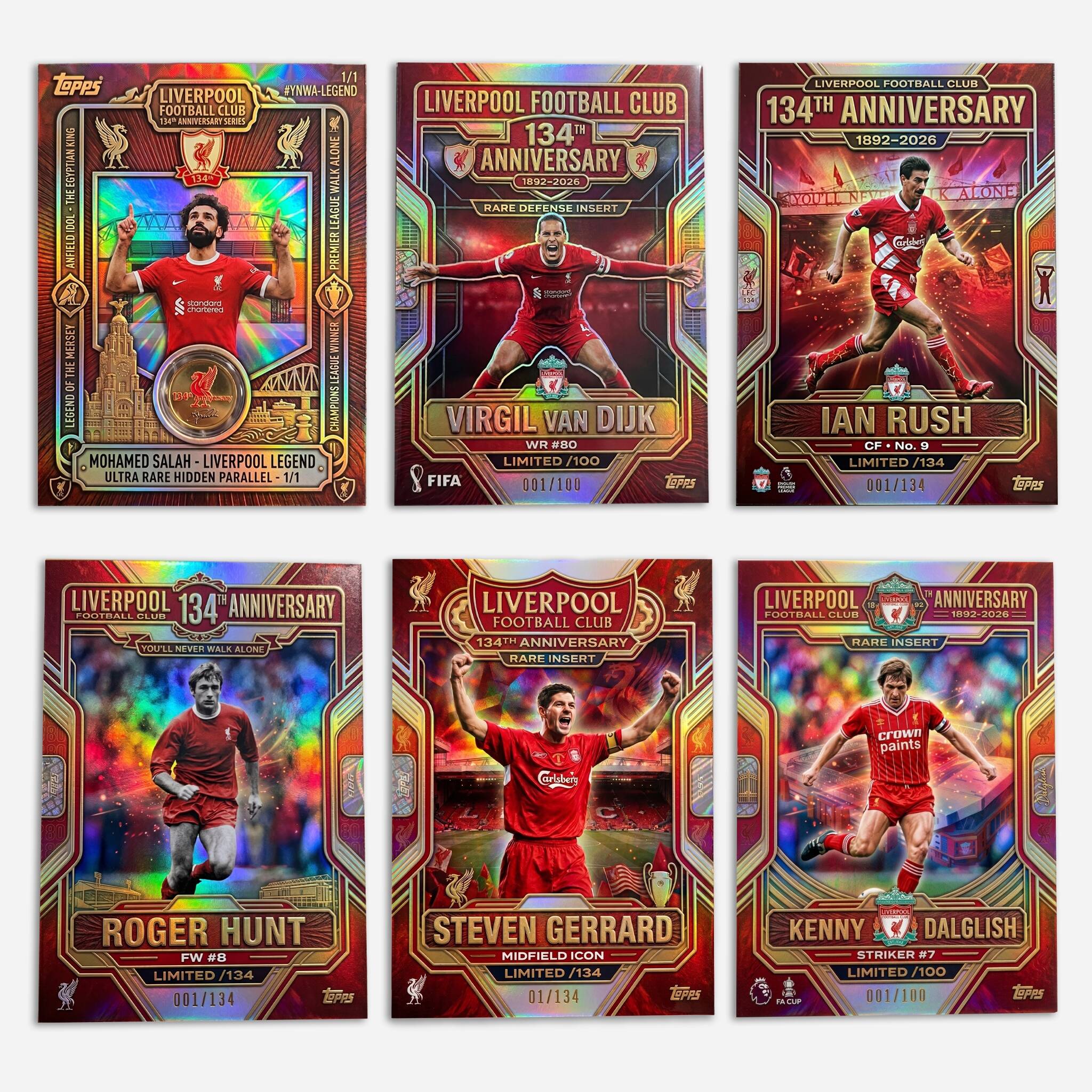 Liverpool Football Club 134th Anniversary Legacy Collection Trading Cards