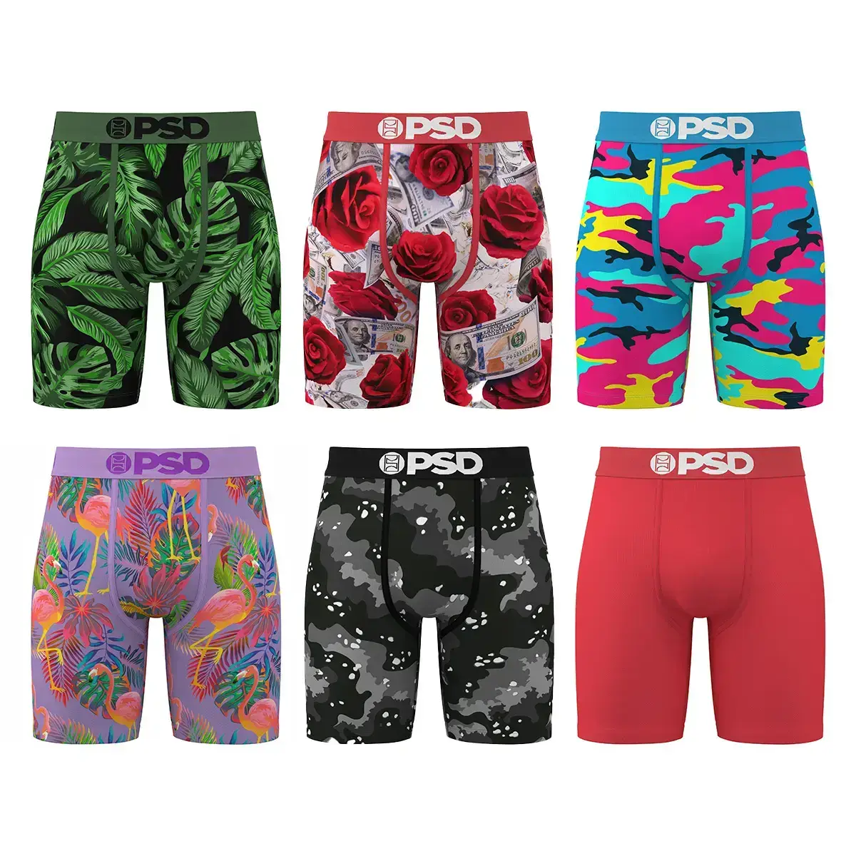 Mens Mystery Boxer Brief 10-Pack Bundle - Standard Length 7 Inch Inseam, Soft, Stretchy, and Breathable Poly Blend Fabric