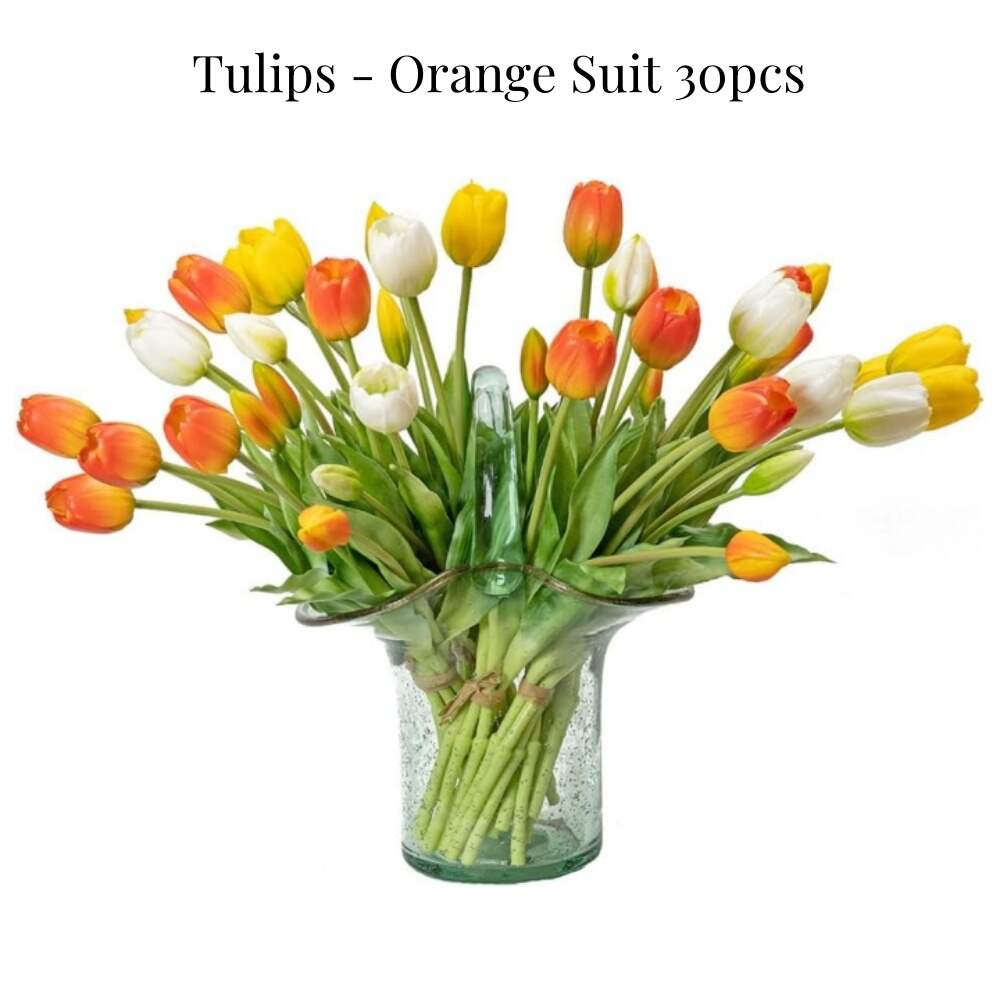 🔥On Sale🔥Artificial Tulips Flowers - Real Touch Latex Bouquet - UV resistant, Waterproof，Windproof