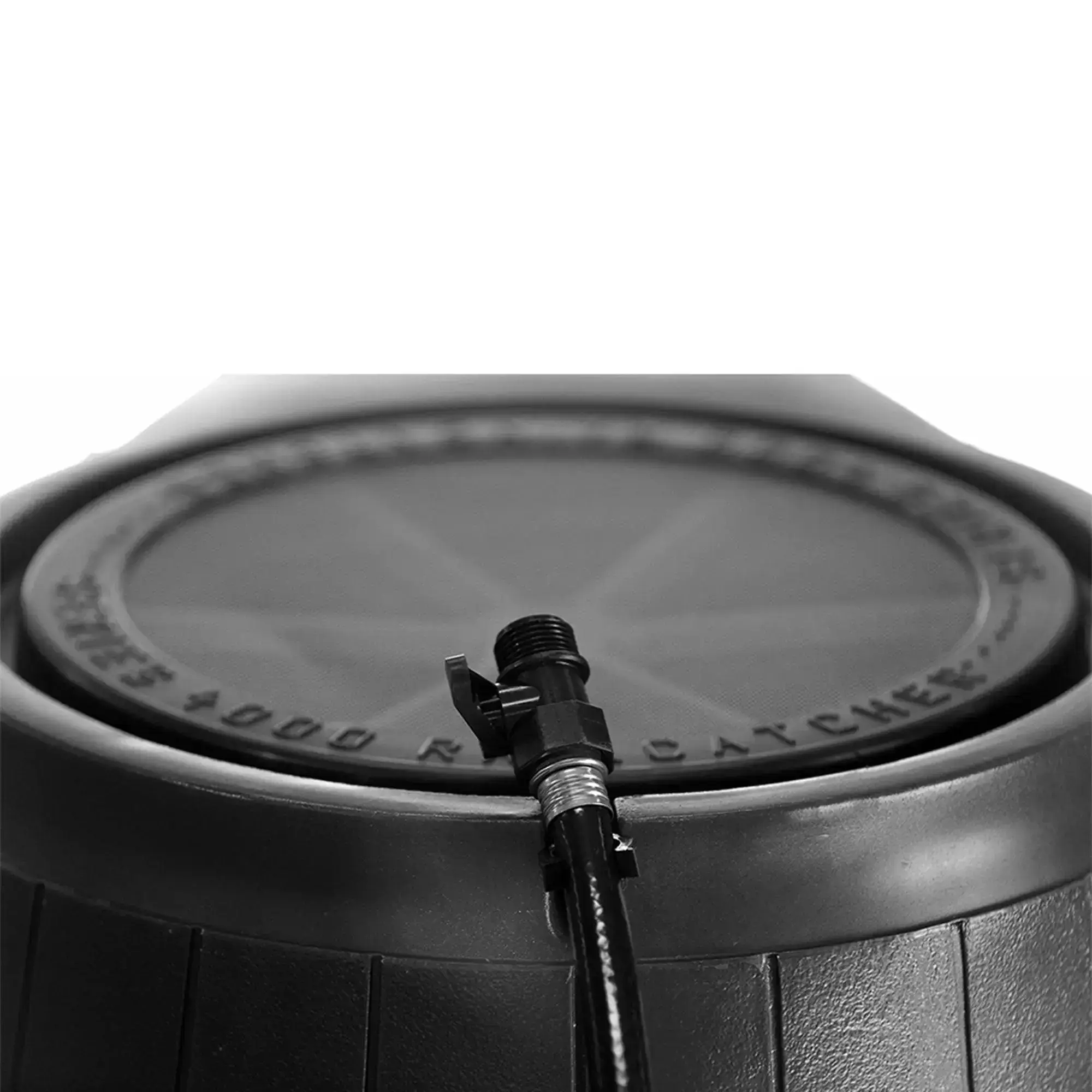 Outdoor RC4000-BLK 50-Gallon BPA Free Home Rain Water Catcher Barrel, Pet Traditional