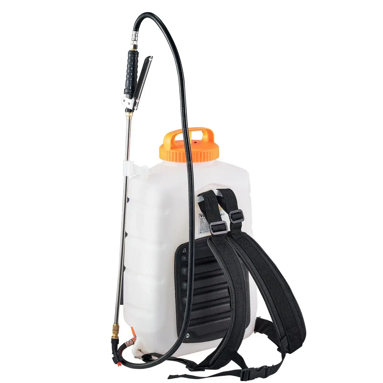 Battery Powered Portable Backpack Sprayer, 0-90 PSI Adjustable Pressure, 4 Gallon Tank, Back Pack Sprayer with 8 Nozzles and 2 Wands, 12V 8Ah Battery, Wide Mouth Lid for Weeding, Spraying, Cleaning