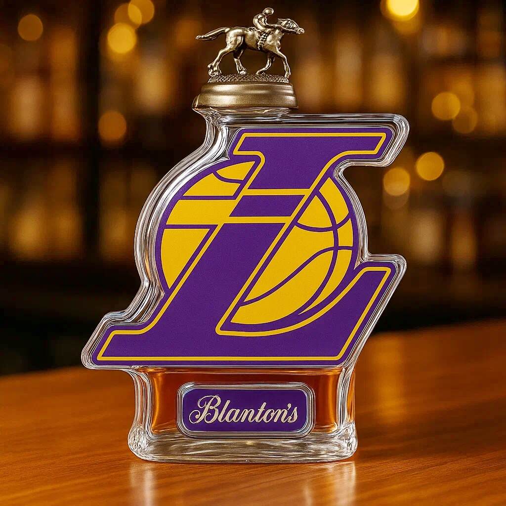 Purple and Gold Whisky Bottle