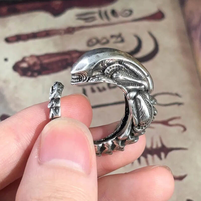 Xenomorph Ring – Adjustable Sterling Silver Chunky Band