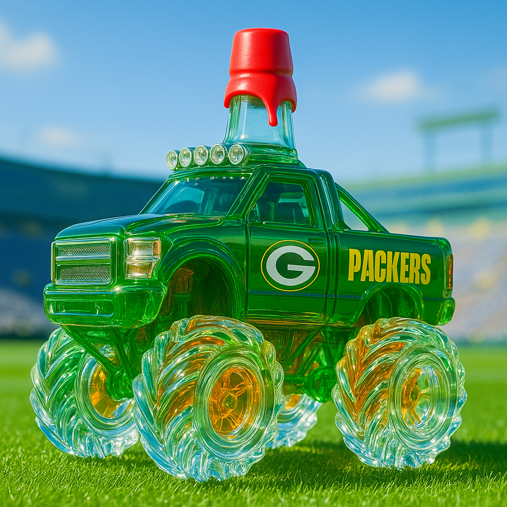 Green Bay Packers Monster Truck Whiskey Bottle