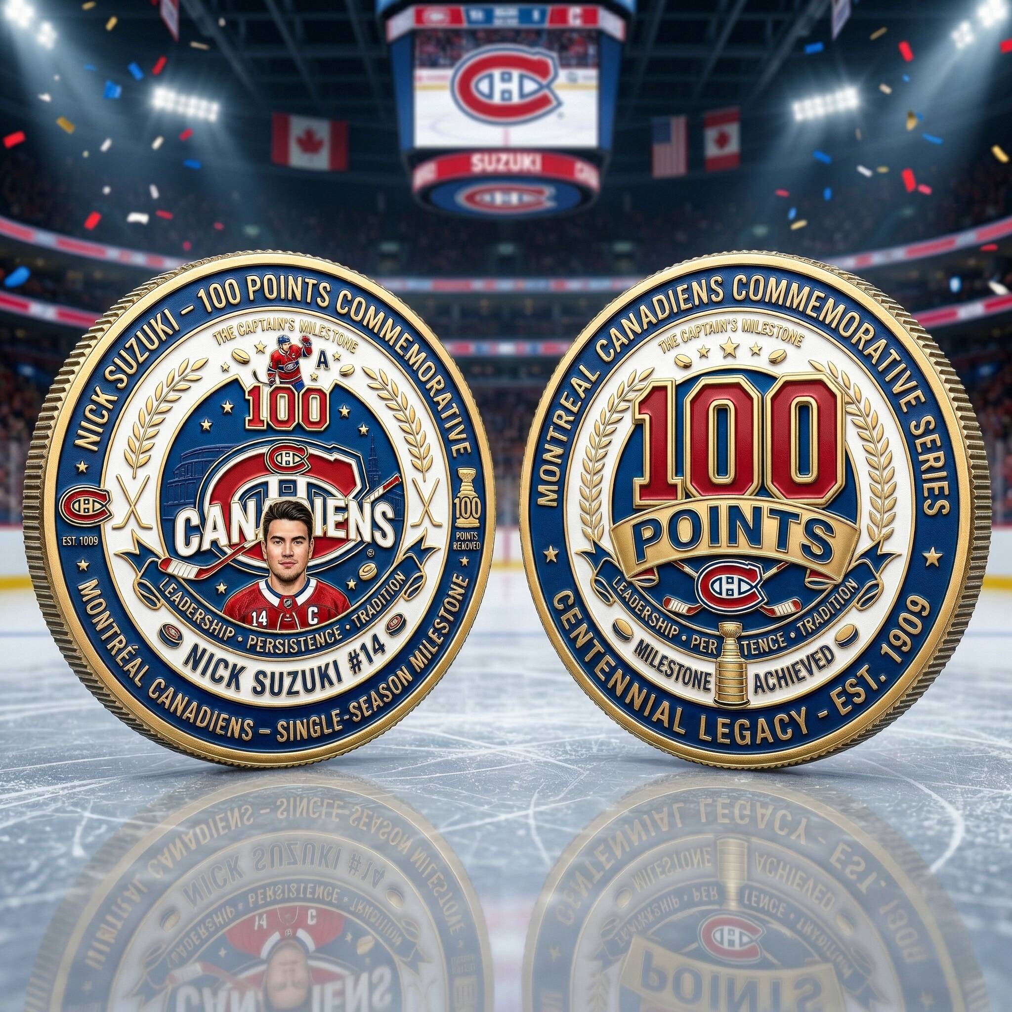 🏒 NICK SUZUKI 100 POINTS HABS CAPTAIN COMMEMORATIVE COIN!