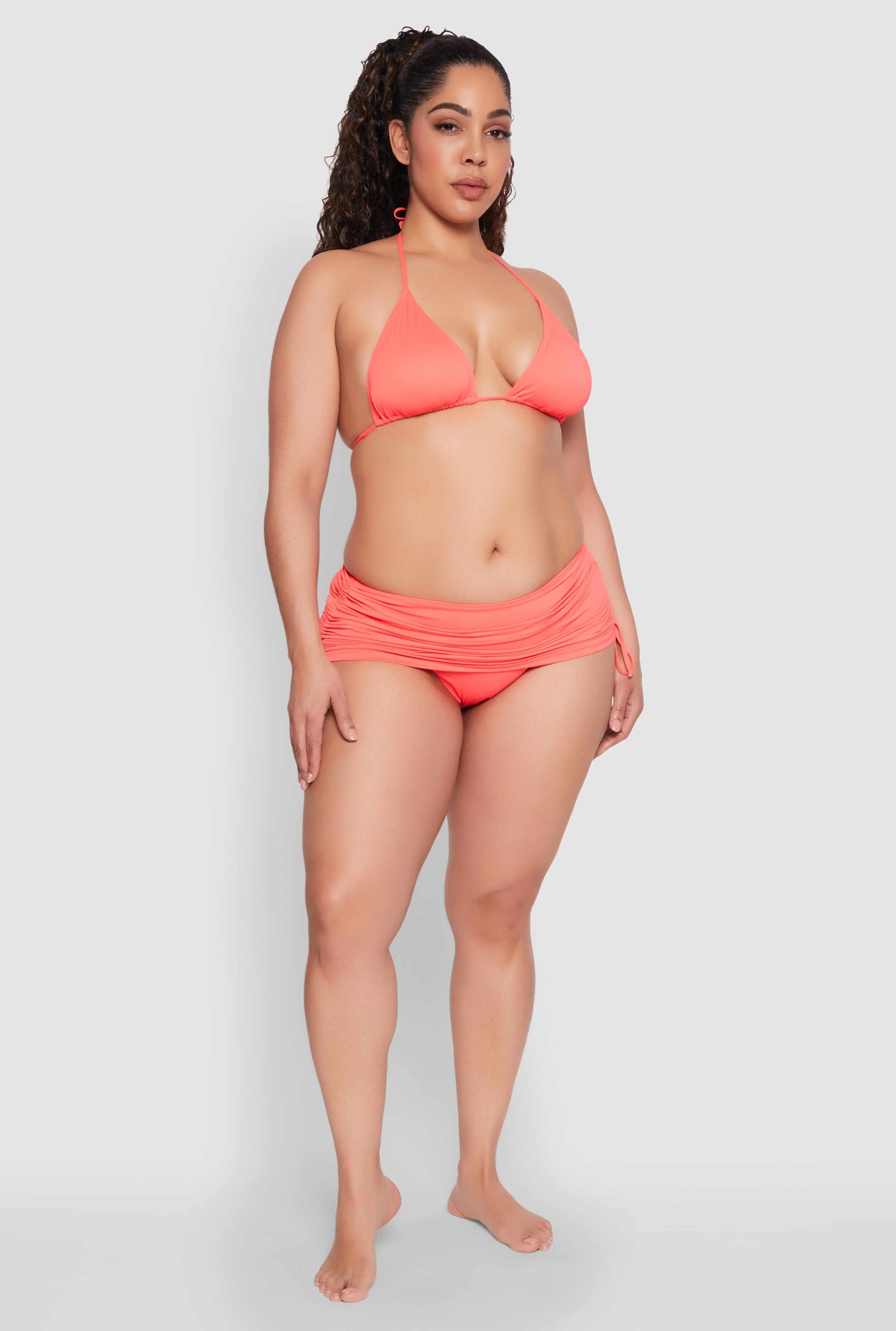 Plus Size Tie Back Halter Bikini Top