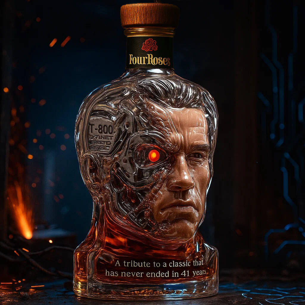 THe Terminator T-800 41 Anniversary Whisky Bottle