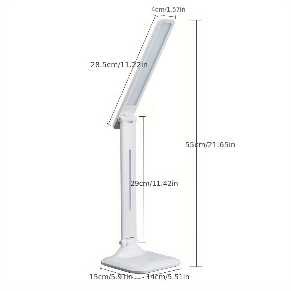 Modern LED Desk Lamp with Touch Control, USB Powered, Adjustable Brightness, Eye-Caring Anti-Blue Light, Polished Finish for Reading & Study, Ergonomic Design for Comfortable Use, Study Desk Lamp | Modern Desk Lamp | Plastic Construction