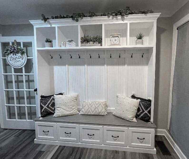 GEORGIA 5-section Mudroom locker bench with storage