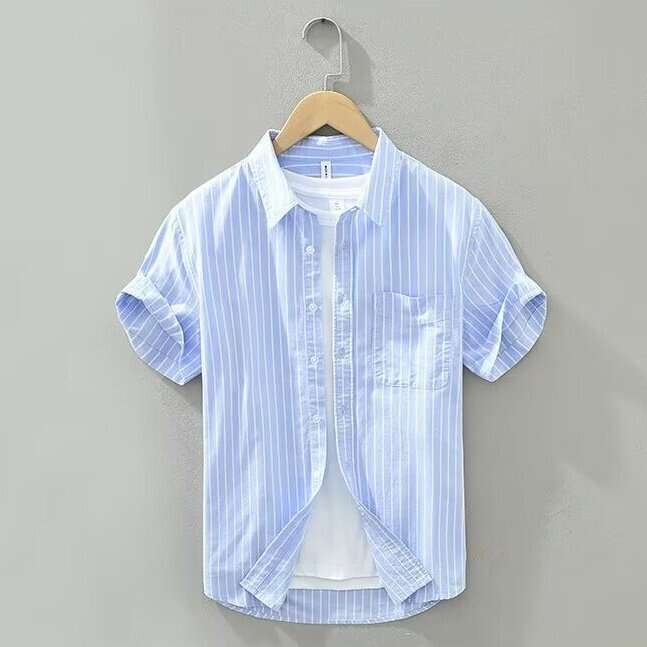 Summer Japanese Tie-dye Printed Short-sleeved Shirt Men