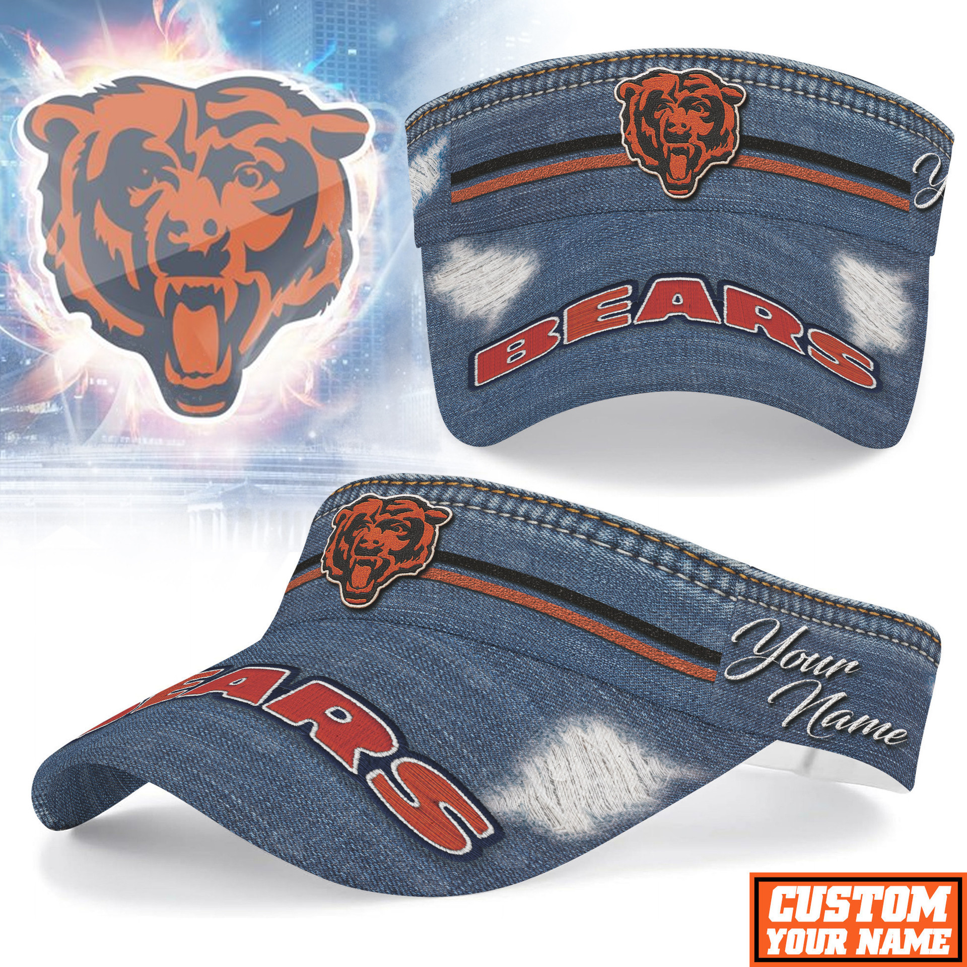 Chicago Bears | Premium NFL Sun Visor Cap TD