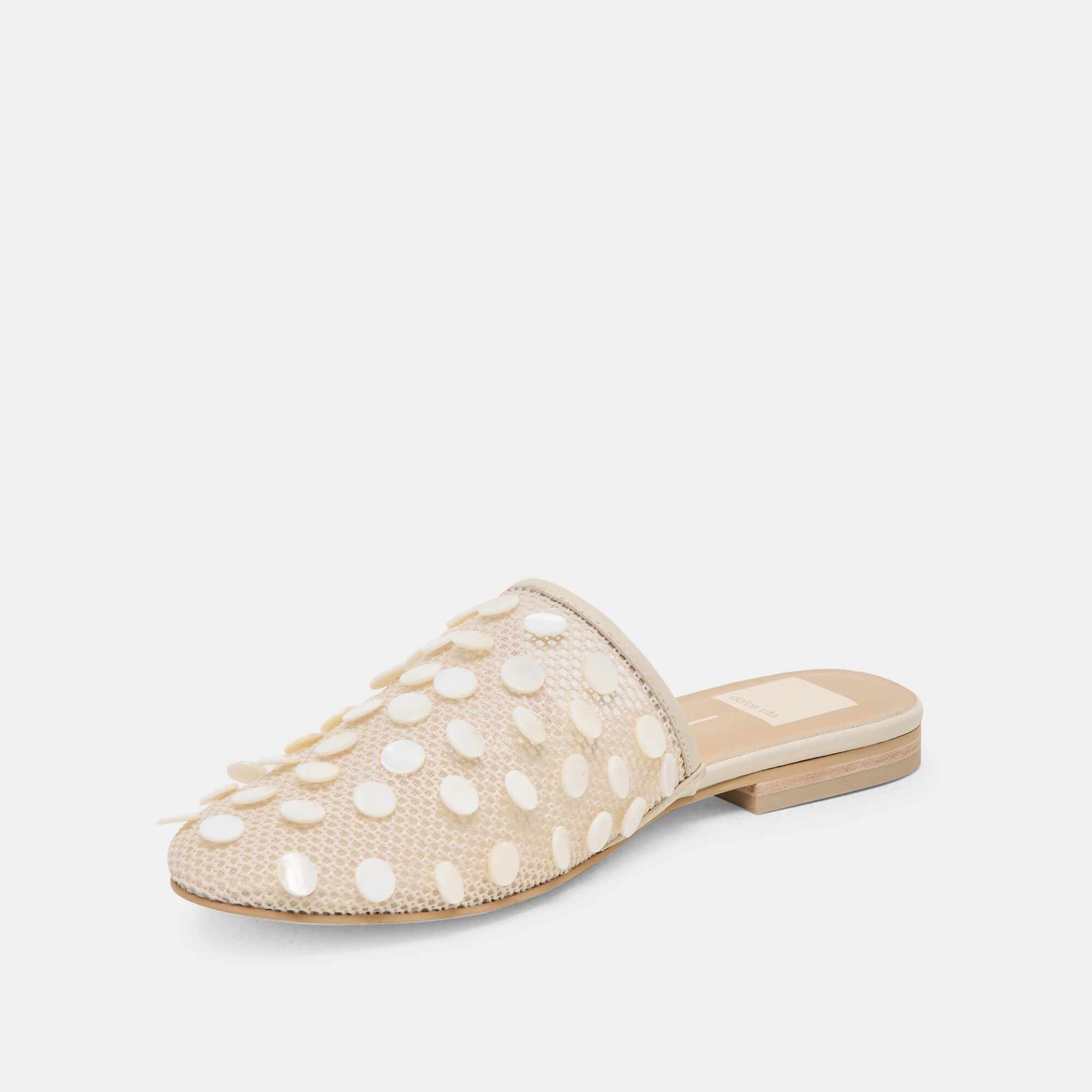 ROVA BEAD FLATS IVORY DISC MESH