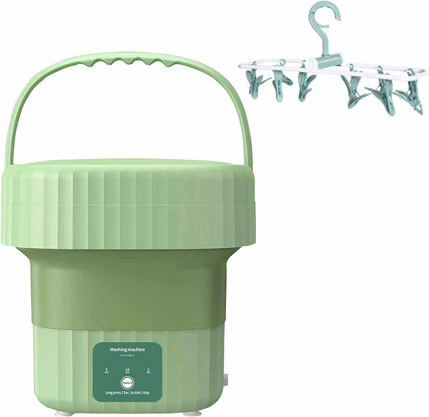 ZNOOOE,Portable washing Machine,Foldable Mini Washing Machine, Small Washer for Baby Clothes, Underwear or Small Items, Apartment, Dorm, Camping, RV Travel laundry- Gift Choice, Green