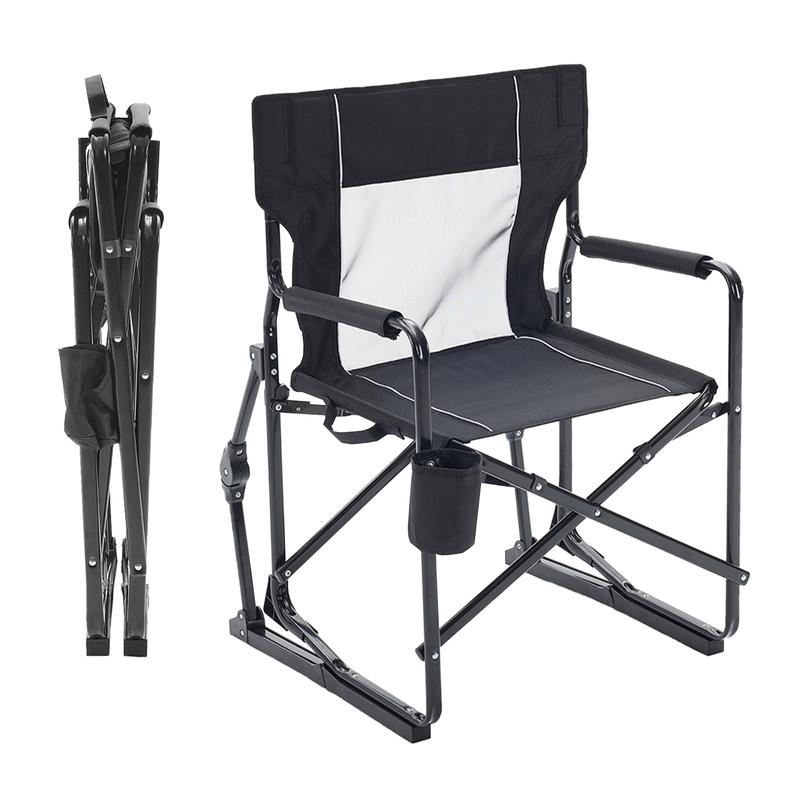 Rocker ,Folding Camping Chair, Padded High Back, Adjustable Lumbar Support, Extra Wide for Adults, 5000 LBS Steel Frame, Portable Outdoor