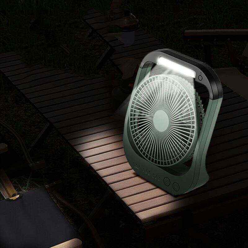 1pc USB Desk Fan, 10000mAh Rechargeable Battery Operated Fan, 4 Speeds Table Fan, 180°Rotation, LED Light, Timer, Portable Fan For Camping,Traveling